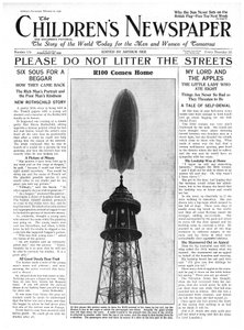 The R100 Airship Comes Home, front page of 