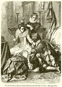 The Reconciliation between Queen Elizabeth and the Earl of Essex by English School