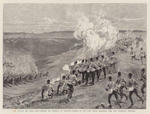 The Review and Sham Fight before the Emperor of Germany, Charge of the First Royal Dragoons upon the Attacking Infantry