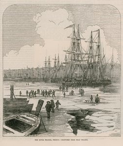 The River Thames, Frozen by English School