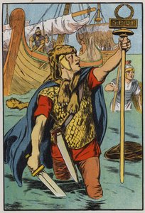 The Roman soldiers landing on Britain by English School
