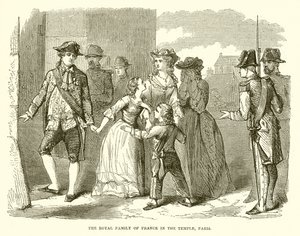 The Royal Family of France in the Temple, Paris by English School