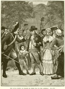 The Royal Family of France on their Way to the Assembly by English School