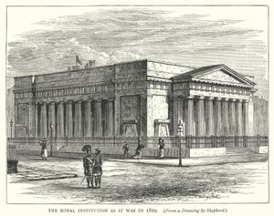 The Royal Institution as it was in 1829 by English School