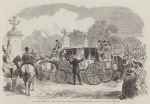 The Royal Marriage, the Prince and Princess leaving Buckingham Palace for Windsor by English School