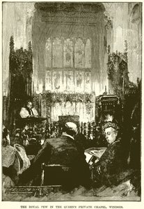The Royal Pew in the Queens Private Chapel, Windsor by English School