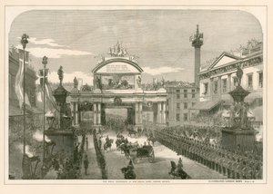 The Royal Procession at the Grand Arch, London Bridge by English School