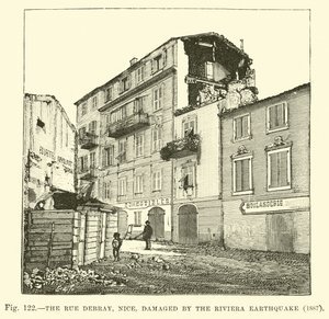 The Rue Debray, Nice, Damaged by the Riviera Earthquake, 1887 by English School