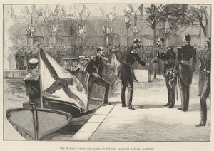The Russian Naval Squadron at Toulon, Admiral Avellan Landing by English School