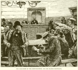 The Sale-Room of the Mont-de-Piete, Rue des Blancs Manteaux by English School
