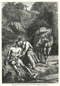 The Samaritan and the Wounded Man at the Wayside, Luke X, 30-35 by English School