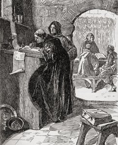 The Scriptorium of a Monastery, from the book The Church of England: A History for the People, published c.1910 by English School