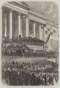 The Second Inauguration of President Lincoln in front of the Capitol at Washington by English School