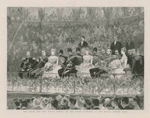 The Shah and the Royal Family at the State Concert at the Royal Albert Hall by English School