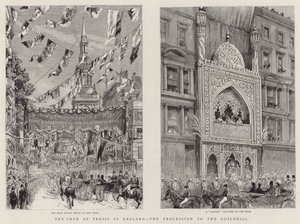 The Shah of Persia in England, the Procession to the Guildhall by English School