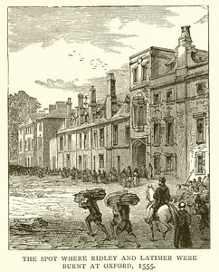 The Spot where Ridley and Latimer were Burnt at Oxford, 1555