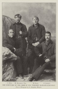 The Survivors of the Crew of the Wrecked Margate Surf-Boat (engraving) by English School