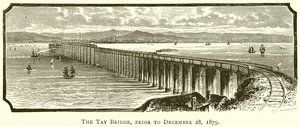 The Tay Bridge, Prior to December 28, 1879 by English School