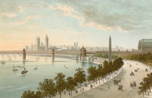 The Thames Embankment--looking West by English School