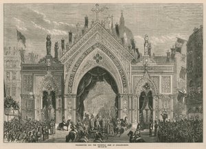 The Thanksgiving Day: The Triumphal Arch at Ludgate Hill by English School