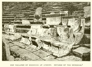 The Theatre of Dionysos at Athens (detail) by English School