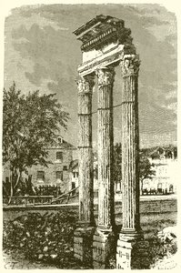 The Three Columns of the Temple of Castor by English School