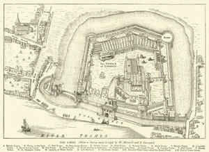 The Tower, from a survey made in 1597 by W Haiward and J Gascoyne by English School