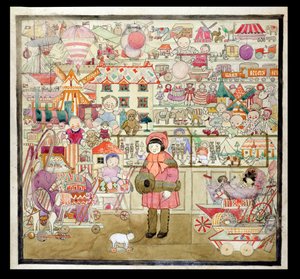 The Toyshop at Christmas, c.1910 by English School
