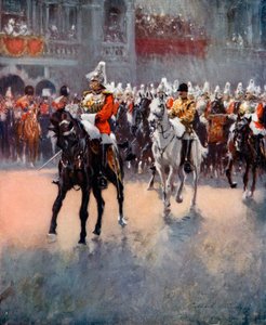 The Trooping of the Colours by English School