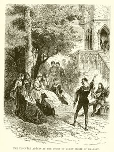The Trouvere Adenes at the Court of Queen Marie of Brabant by English School