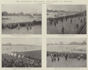 The University Boat-Race, the Crews at Practice