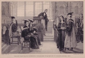 The Vice Chancellor Conferring the Degree of Bachelor of Divinity, Oxford, 1842 by English School