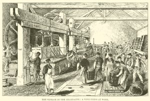 The Vintage in the Champagne: A Wine-Press at Work by English School