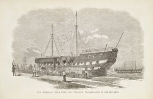 The Warrior Hulk with the Sulphur Washing-Ship in the Distance, from The Criminal Prisons of London and Scenes of Prison Life by Henry Mayhew and John Binny, 1862 by English School