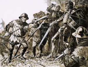 The Wars of the Roses. The Final Battle at Barnet by English School
