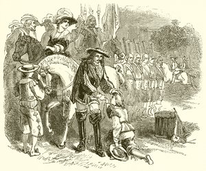 The Young John Churchill Soliciting a Commission in One of the Royal Regiments by English School