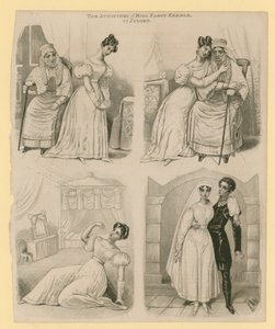The attitudes of Miss Fanny Kemble as Juliet by English School
