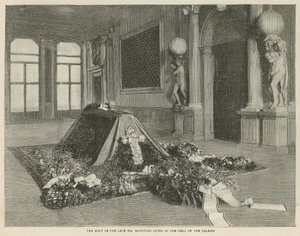 The Body of the Late Mr. Browning Lying in the Hall of the Palazzo Rezzonico, Venice