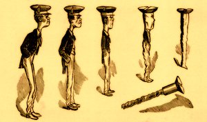 The boy who became a screw, illustration from Coles Funny Picture Book by English School