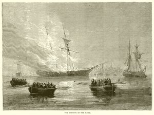 The burning of the Gaspe by English School