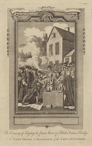 The ceremony of laying the first stone of Black Friars Bridge by English School