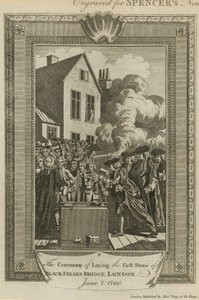 The Ceremony of Laying the First Stone of Blackfriars Bridge by English School