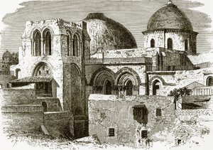 The church of the holy sepulchre at Jerusalem by English School