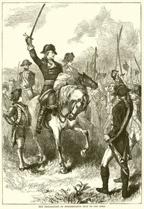The declaration of independence read to the army by English School