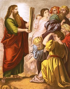 The Descent of Moses from Mount Sinai by English School