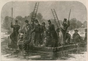 The Disaster on the Ice at Regents Park; Divers Searching for the Dead by English School