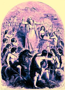The Druids Inciting the Britons to Oppose the Landing of the Romans (illustration from Cassell