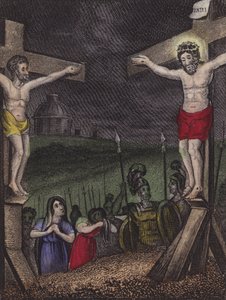 The dying thief rejoiced to see by English School