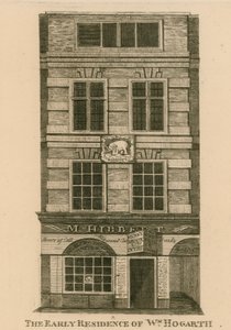 The early residence of William Hogarth, Fenchurch Street, London by English School