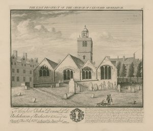 The East Prospect of Church of St Leonard Shoreditch by English School